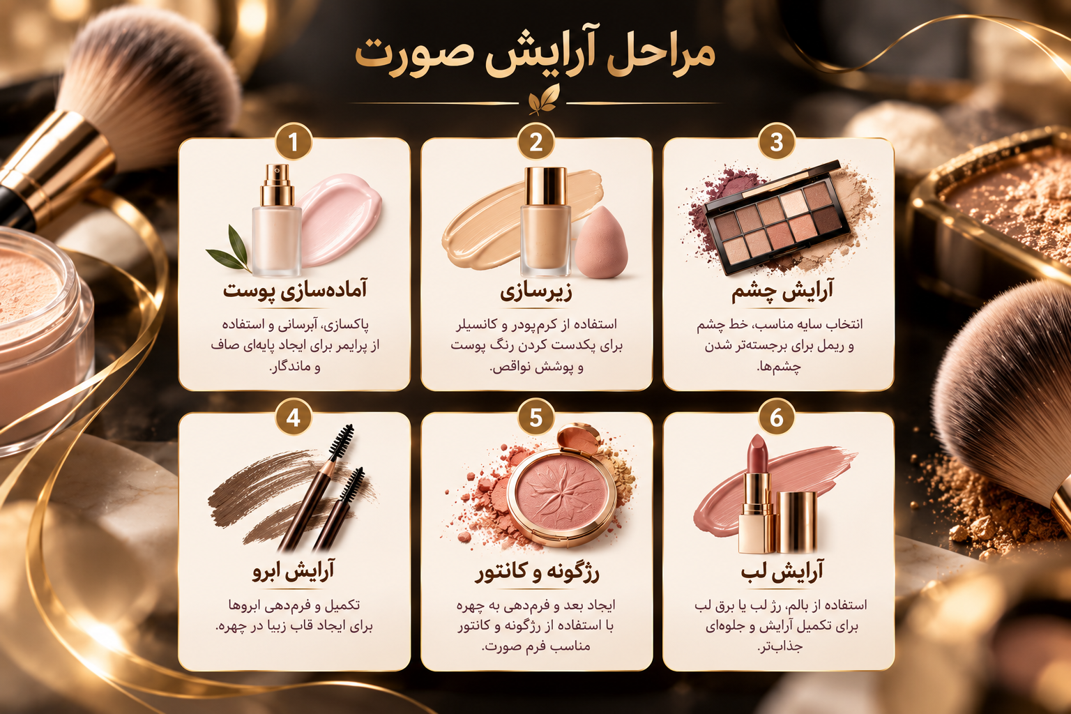 مراحل آرایش صورت