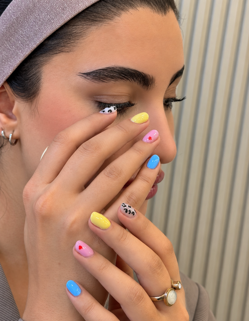 Elegant Pastel Nail Art Portrait