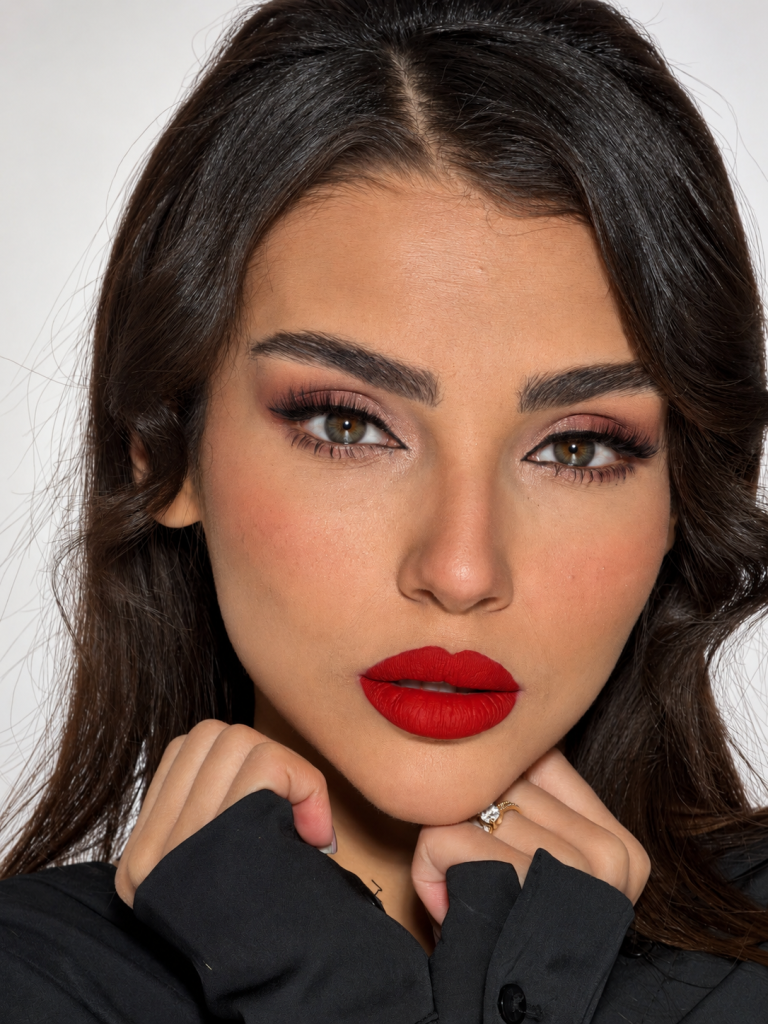 Intense Red-Lip Beauty Portrait